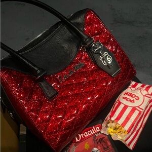 Red and Black Quilted Women's Bag
